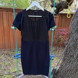 The Kooples Black and Navy Mini Dress